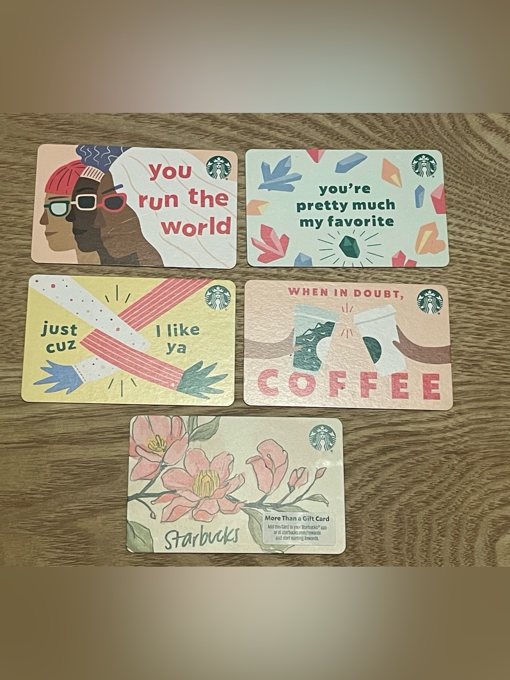 Starbucks Gift Card Set of 5 - Girlypop Theme - EMPTY